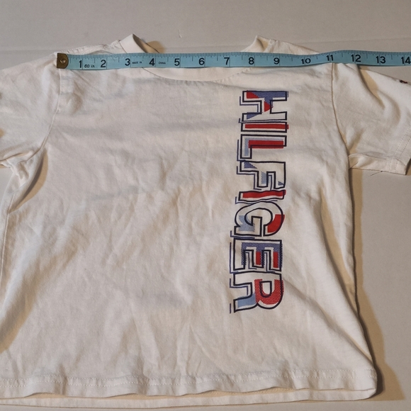 Tommy Hilfiger White Short Sleeve Tee Kids Unisex Size 4 EUC - Picture 4 of 8